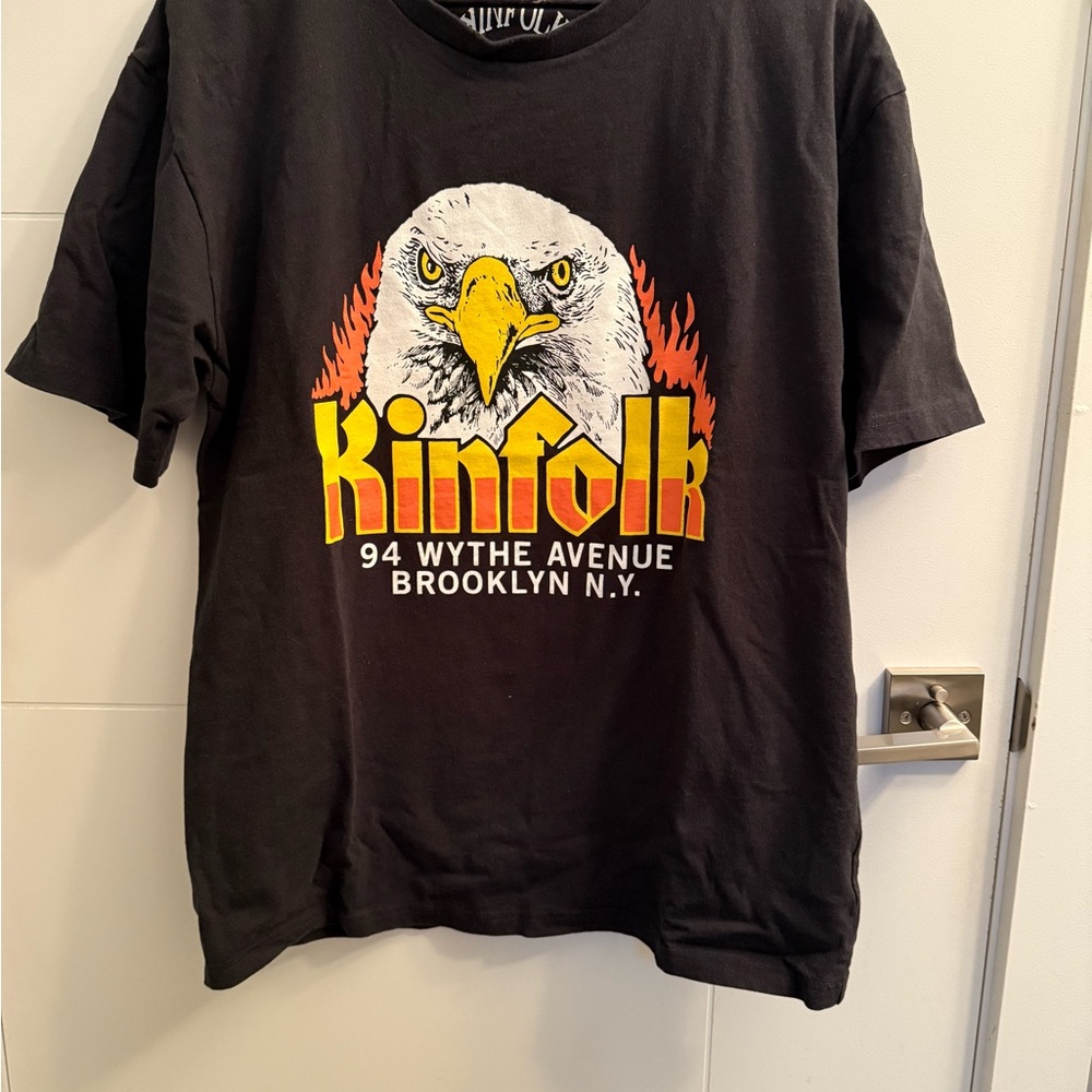 Kinfolk Black T-Shirt with Eagle Graphic